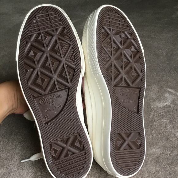 Converse Chuck Taylor All Star Lift platform sneakers white lilac detail Sz 5.5 - Picture 8 of 9